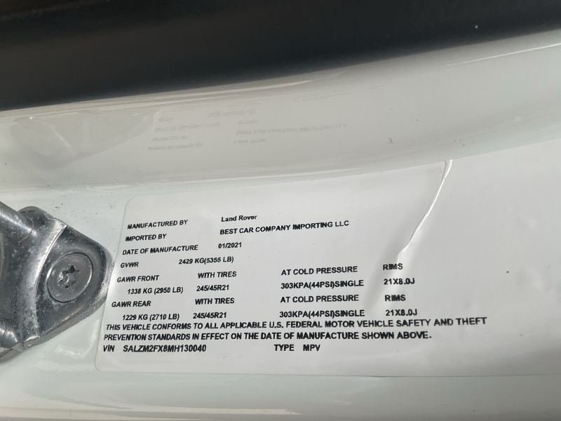 2021 Land Rover Range Rover Evoque