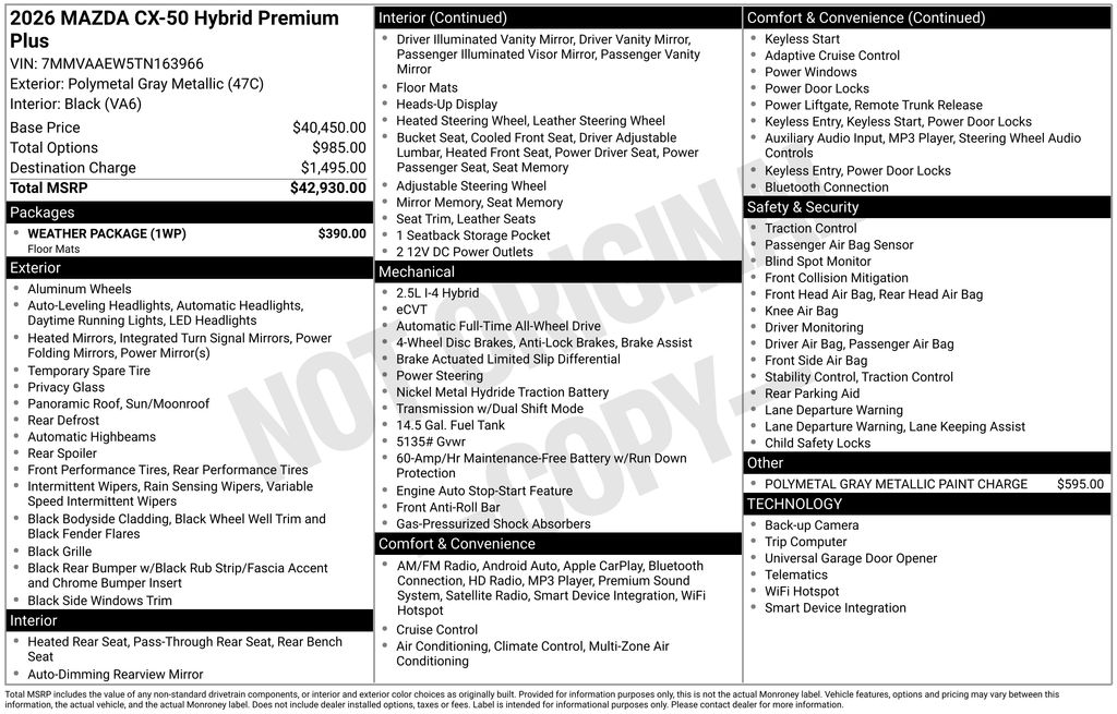 2026 Mazda CX-50 Hybrid